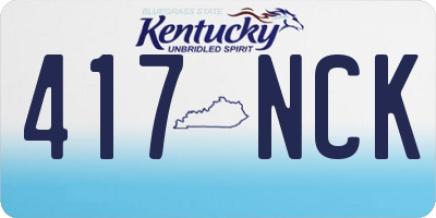 KY license plate 417NCK