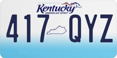 KY license plate 417QYZ
