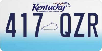 KY license plate 417QZR