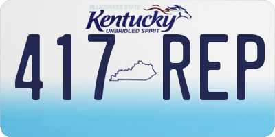 KY license plate 417REP