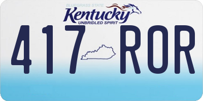 KY license plate 417ROR