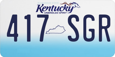 KY license plate 417SGR