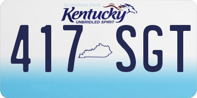 KY license plate 417SGT