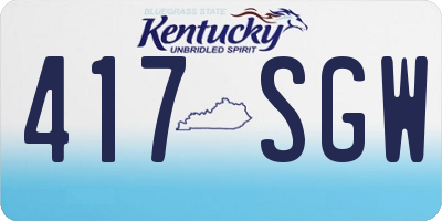 KY license plate 417SGW
