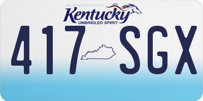 KY license plate 417SGX