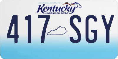 KY license plate 417SGY