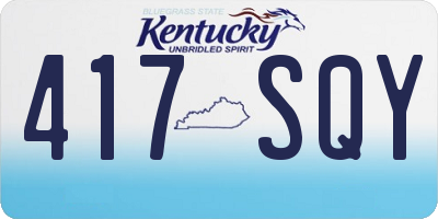 KY license plate 417SQY