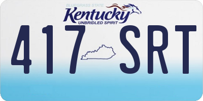 KY license plate 417SRT