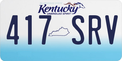 KY license plate 417SRV