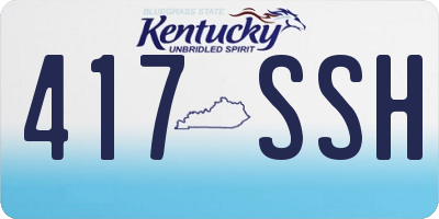 KY license plate 417SSH