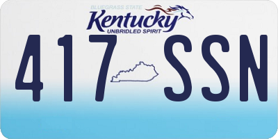 KY license plate 417SSN