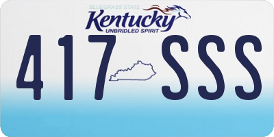 KY license plate 417SSS