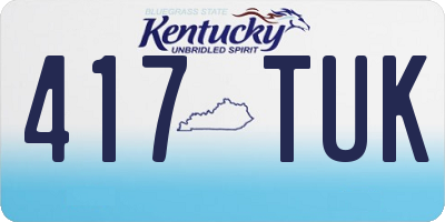 KY license plate 417TUK