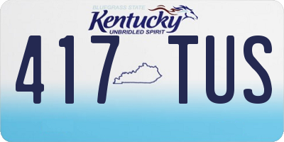 KY license plate 417TUS