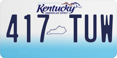KY license plate 417TUW
