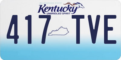 KY license plate 417TVE