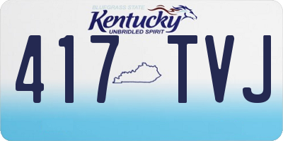 KY license plate 417TVJ