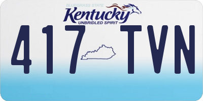 KY license plate 417TVN