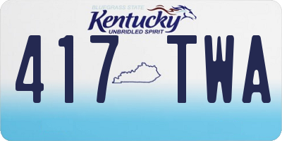 KY license plate 417TWA
