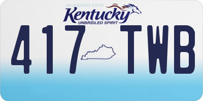 KY license plate 417TWB
