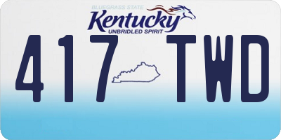 KY license plate 417TWD