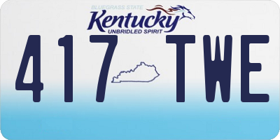 KY license plate 417TWE