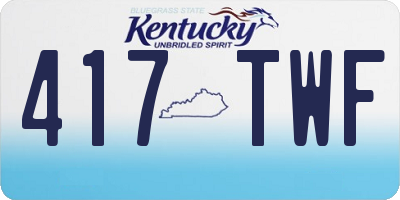 KY license plate 417TWF