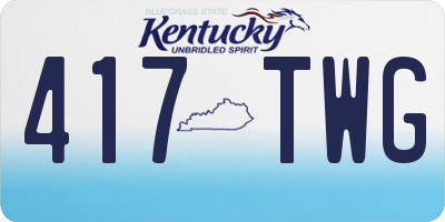 KY license plate 417TWG