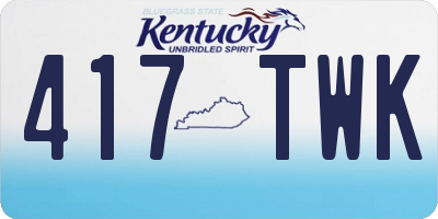 KY license plate 417TWK