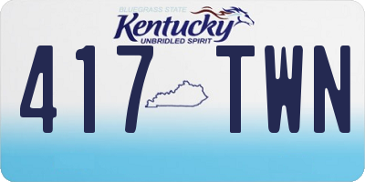 KY license plate 417TWN