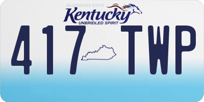 KY license plate 417TWP