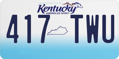 KY license plate 417TWU