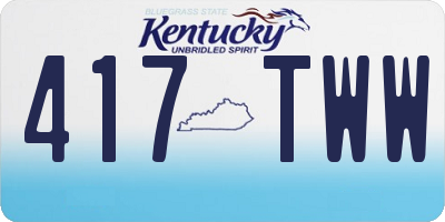 KY license plate 417TWW