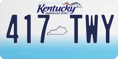 KY license plate 417TWY