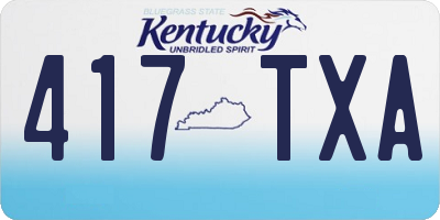KY license plate 417TXA