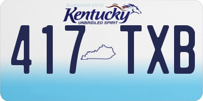 KY license plate 417TXB