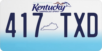 KY license plate 417TXD