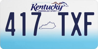 KY license plate 417TXF
