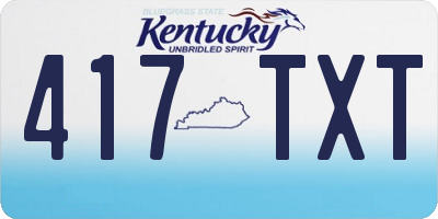 KY license plate 417TXT