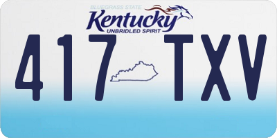KY license plate 417TXV