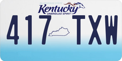 KY license plate 417TXW