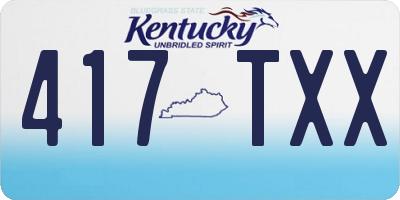 KY license plate 417TXX