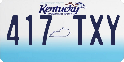 KY license plate 417TXY