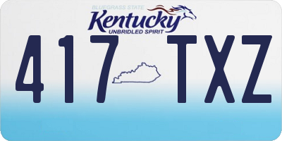 KY license plate 417TXZ