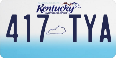 KY license plate 417TYA