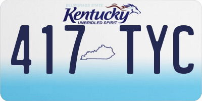 KY license plate 417TYC