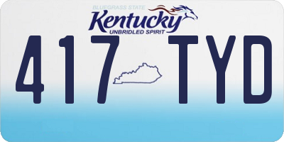 KY license plate 417TYD