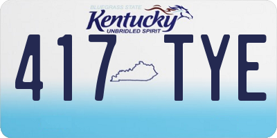 KY license plate 417TYE