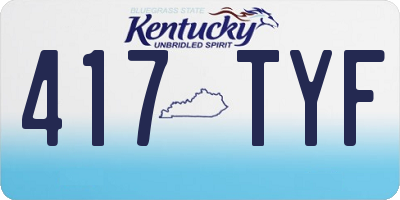 KY license plate 417TYF