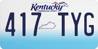 KY license plate 417TYG